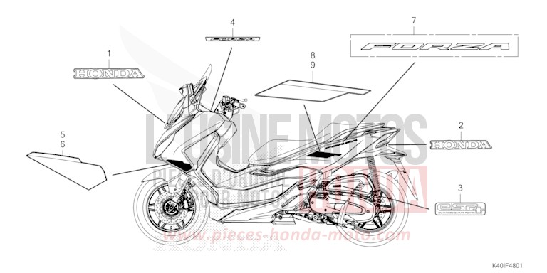 MARKE/EMBLEM (NSS125ADS/SS) von Forza 125 MAT CYNOS GRAY METALLIC (NH312) von 2025